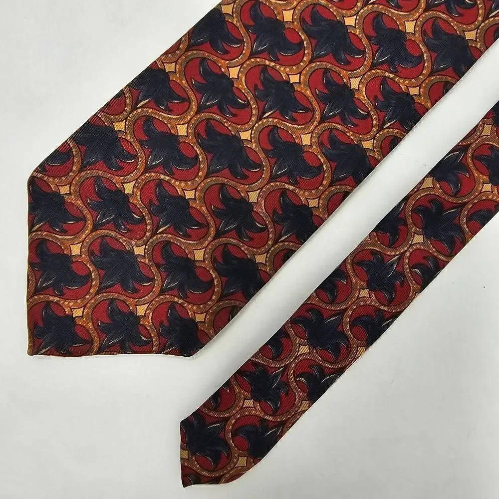 CHRISTIAN DIOR MONSIEUR SILK TIE VINTAGE BLUE RED FLORAL PATTERN 3.75
